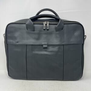 Dell Black Leather Executive 15"-17" Laptop Bag Messenger *NO STRAP*